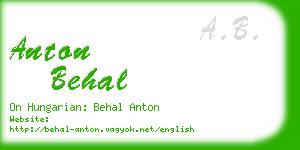 anton behal business card